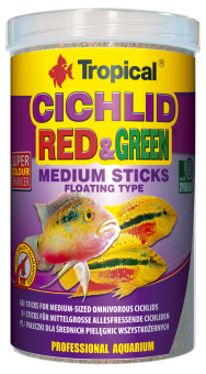 Tropical Cichlid Red & Green Medium Sticks, 1000 ml 
