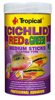 Tropical Cichlid Red & Green Medium Sticks, 250 ml 