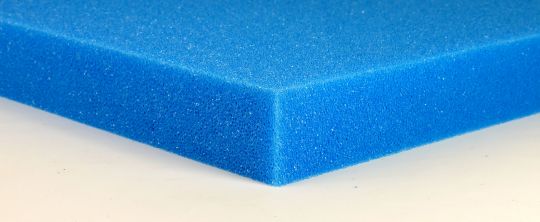 Filter mat - filter foam, aquarium / pond,  blue 5 cm, PPI 30 fine 50x50 cm